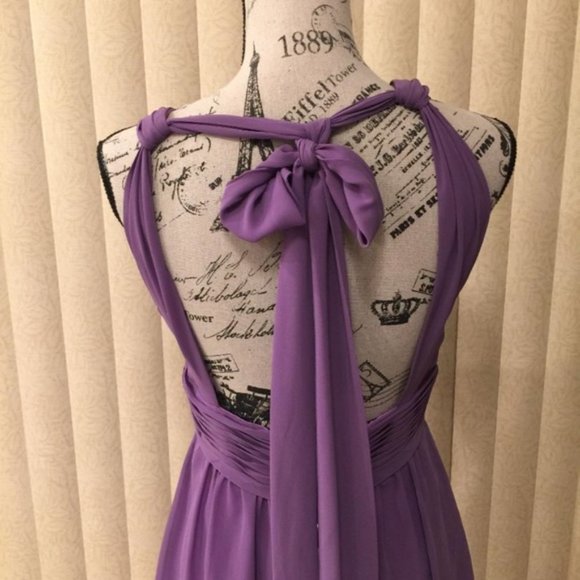 *FINAL PRICE* Iris Purple Chiffon Cute Open Back Short Party Dress Size 10 - Picture 4 of 9